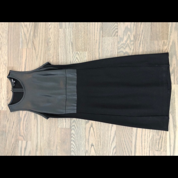 Aritzia Wilfred faux leather panel black dress - Picture 4 of 5